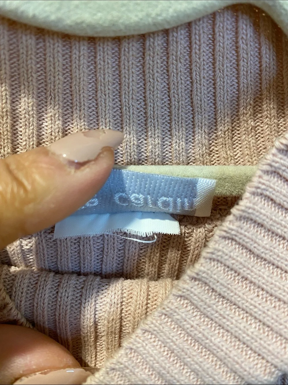 Pierre Cardin Ribbed Mock Neck Sweater in Soft Pink Fits M